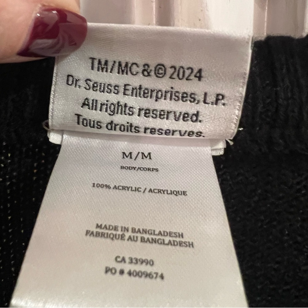 Dr. Seuss Black Grinch Crewneck Sweater - Picture 4 of 9